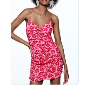 Zara Ruched Dress. Never worn!